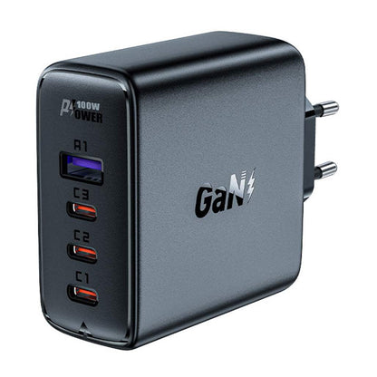 ACEFAST A94 Wall Charger PD 100W GaN For Laptops - Mobile Phones - Tablets (3xUSB-C + USB-A)