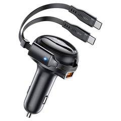 Acefast B13 Car Charger 53W with 2 USB-C Cable and 1 USB-A Port