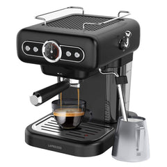 LePresso LP012 Retro 15 BAR Italian Pump Espresso Machine Gauge and Milk Steamer