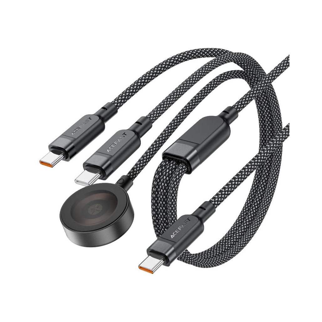Acefast C6-11 100W 3-in-1 2 Type C and Apple Watch Braided Charging Data Cable