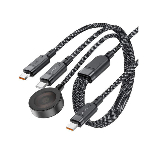 Acefast C6-11 100W 3-in-1 2 Type C and Apple Watch Braided Charging Data Cable