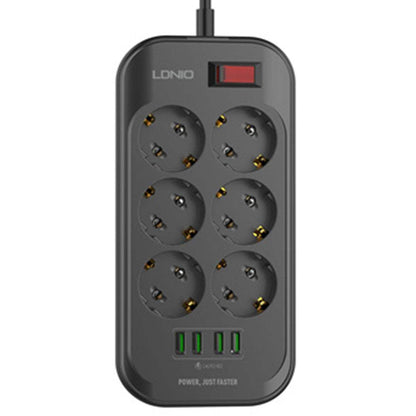 LDNIO SE6403 2500W Defender Series 6 AC + 4 USB Outlets EU Power Strip