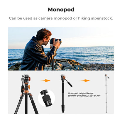 K&F Video Tripod with FH-03 Fluid Head - FH-03