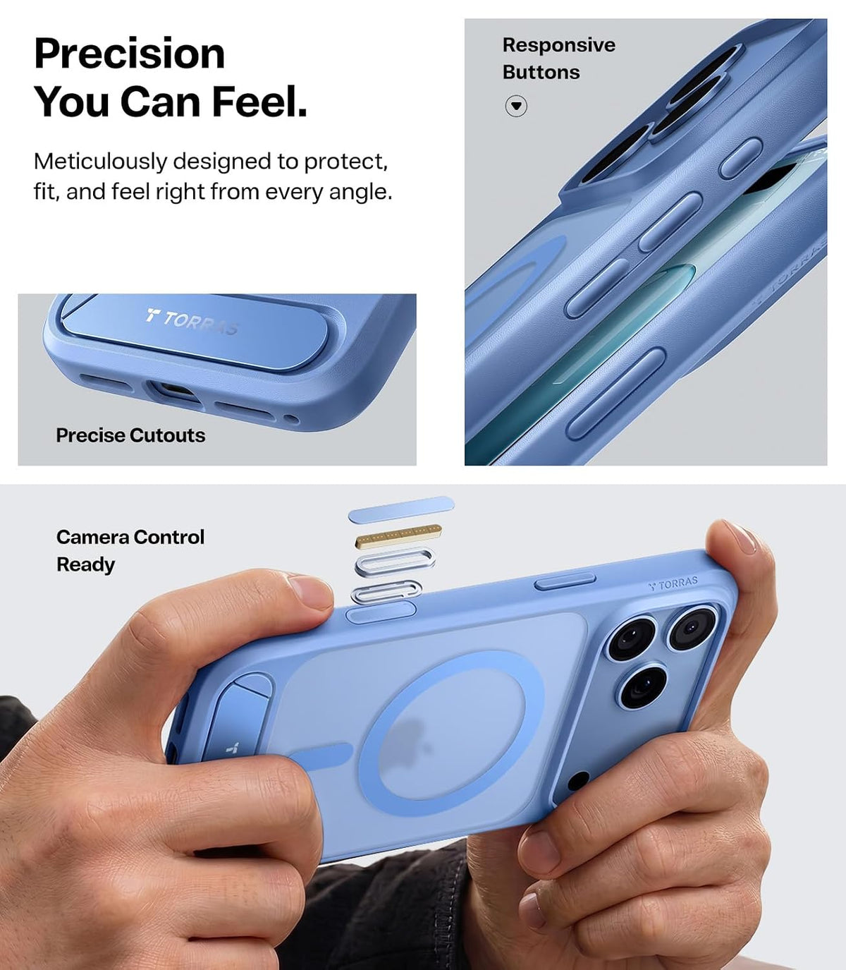 TORRAS Ostand L1 for iPhone 18 Pro/Pro Max Case - Blue