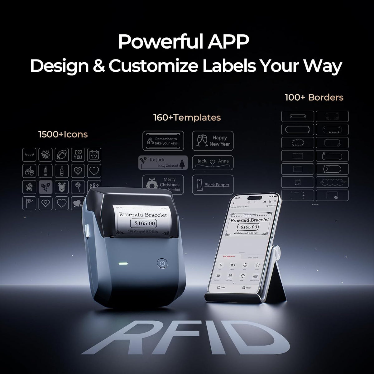 NIIMBOT B1 Pro Label Maker, 300DPI HD Sticker Printer for Photo