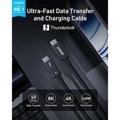 Anker Prime Thunderbolt 4 Cable (1m) – Ultra-Fast Charging & Data Transfer