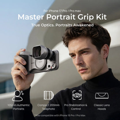 Telesin Master Portrait Grip Kit for iPhone 17/18 Pro Max - For iPhone 17/18 Pro Max Master Grip + Master Lens