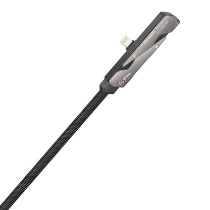 Yesido CA208 USB Type-C to Lightning Fast Charging Data Cable with Foldable Stand, Built-in smart chip,27W PD Fast Charge, 3A Output High-Speed Data Transfer 1.2M Braided Cable