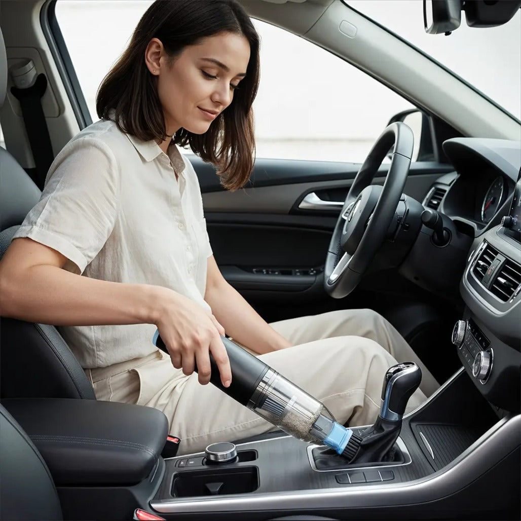 Powerology Turbovac 8-In-1 Handheld Vacuum & Air Duster - Black