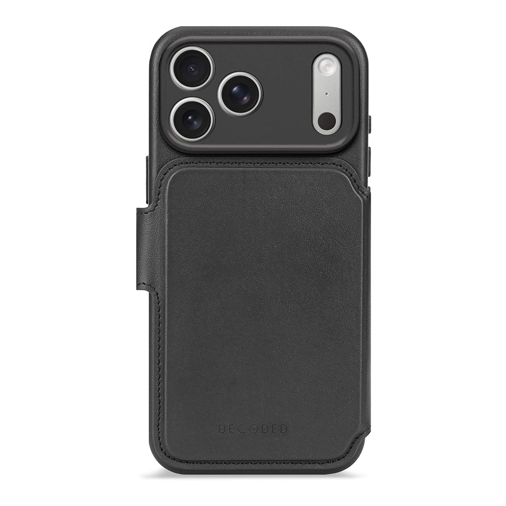 Decoded Leather Detachable Wallet Case for iPhone 17 Series with MagSafe - Black