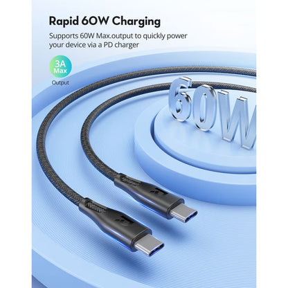 RAVPower 60W Fast Charging Nylon Braid Type-C to C Cable - 2M - RP-CB1031