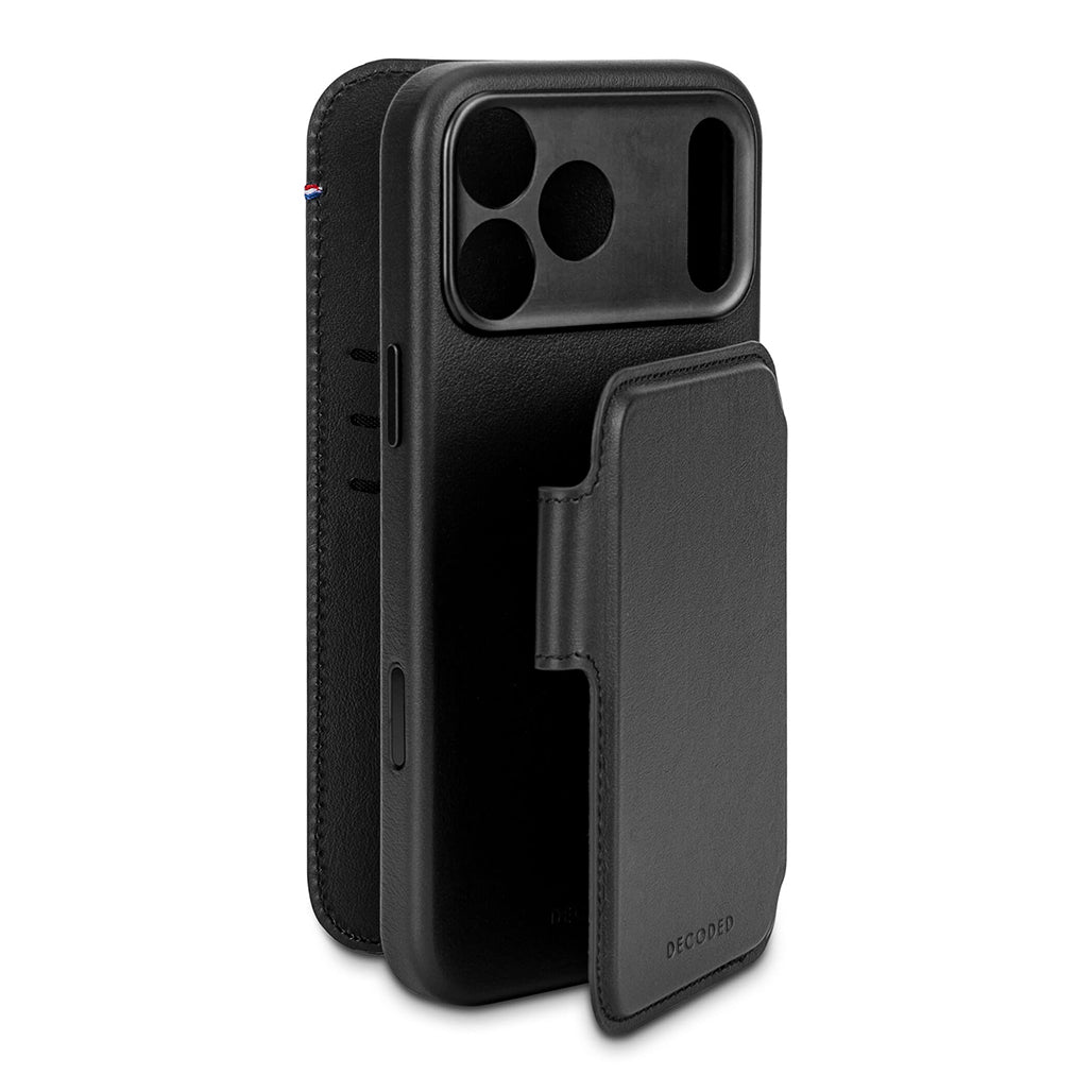 Decoded Leather Detachable Wallet Case for iPhone 17 Series with MagSafe - Black