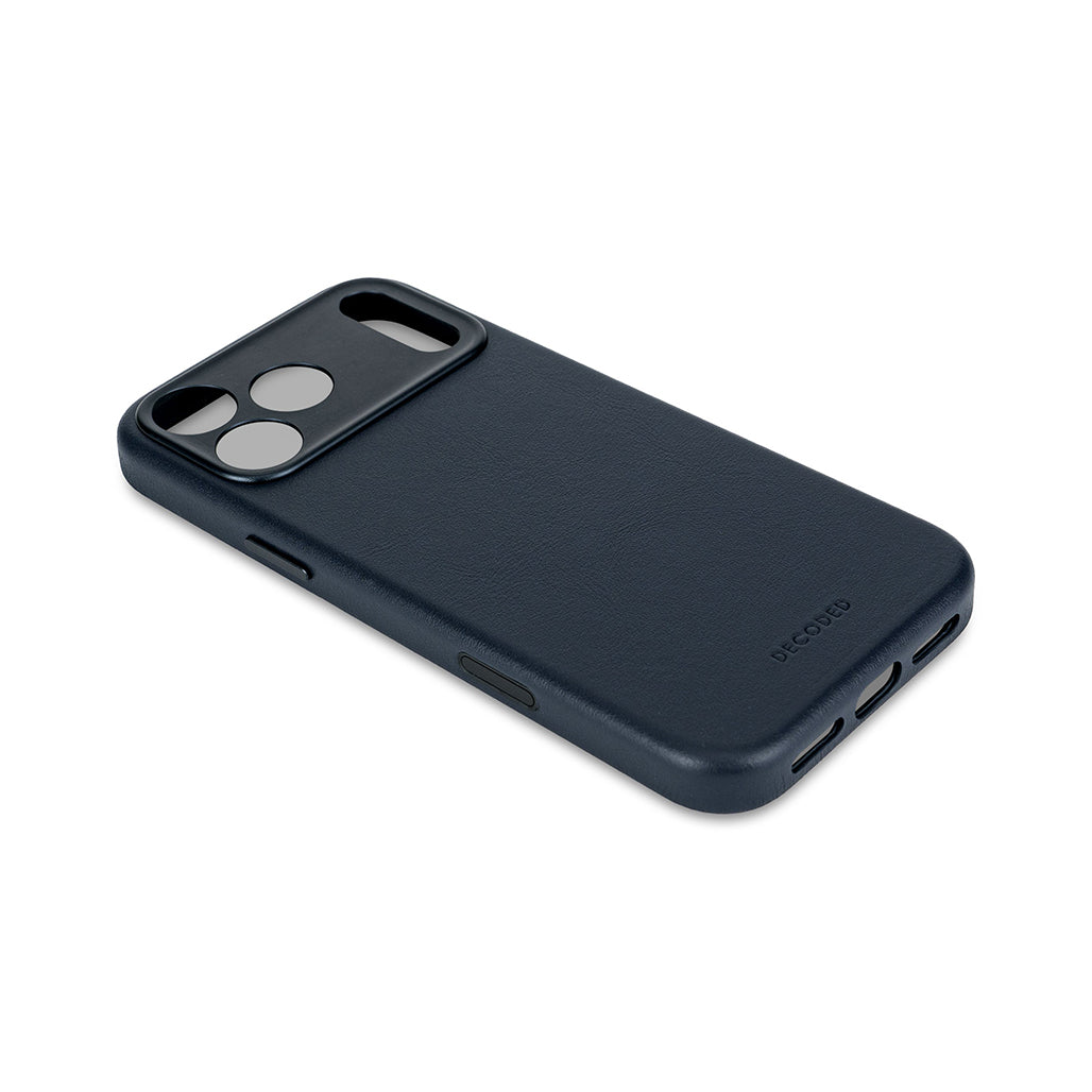 Decoded Leather Case for iPhone 17/16/15 Series - Navy