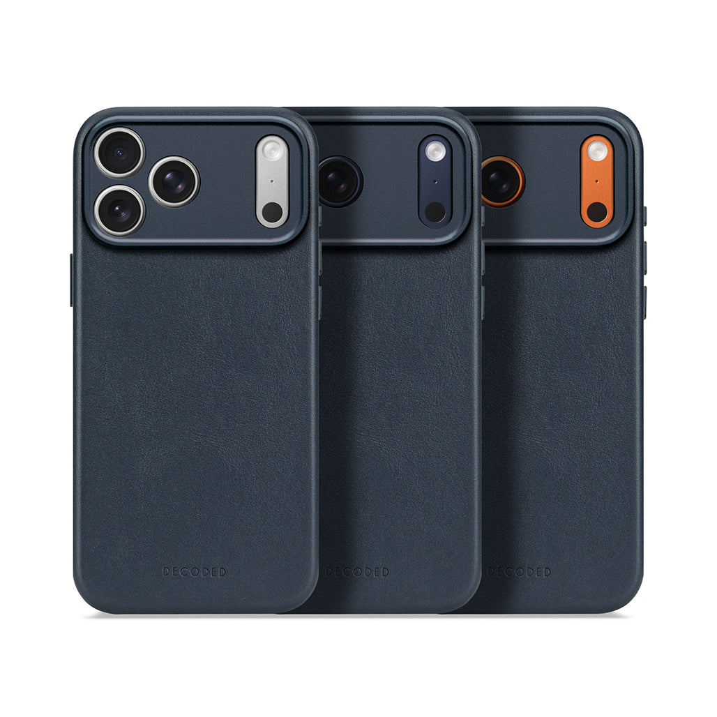 Decoded Leather Case for iPhone 17/16/15 Series - Navy