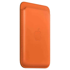 Apple iPhone Leather Wallet MagSafe and FindMy iPhone Orange - Pixel Zones