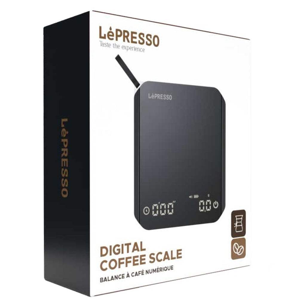 LePresso Digital Coffee Scale with Timer Tare Function Non-Slip Platform Auto Shut Off Precise Measurement