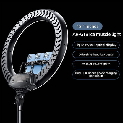 RTAKO AR-GTB01-18S 45cm Professional Ringlight 220 LEDs With 3 Phone Holders