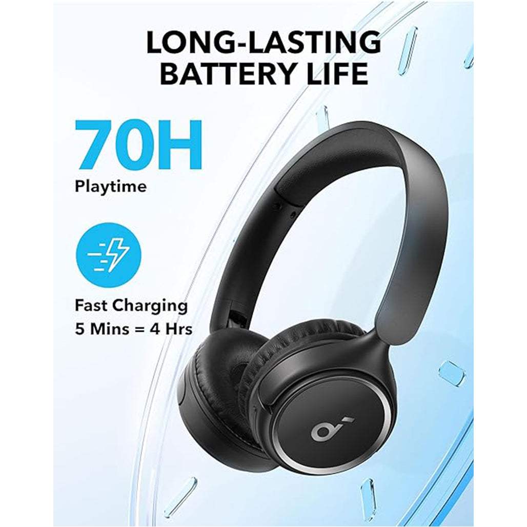 Anker H30i On-Ear Headphones 70-Hour Battery Life 40mm Oversized Drivers Bluetooth 5.3 Ultra-Lightweight Design