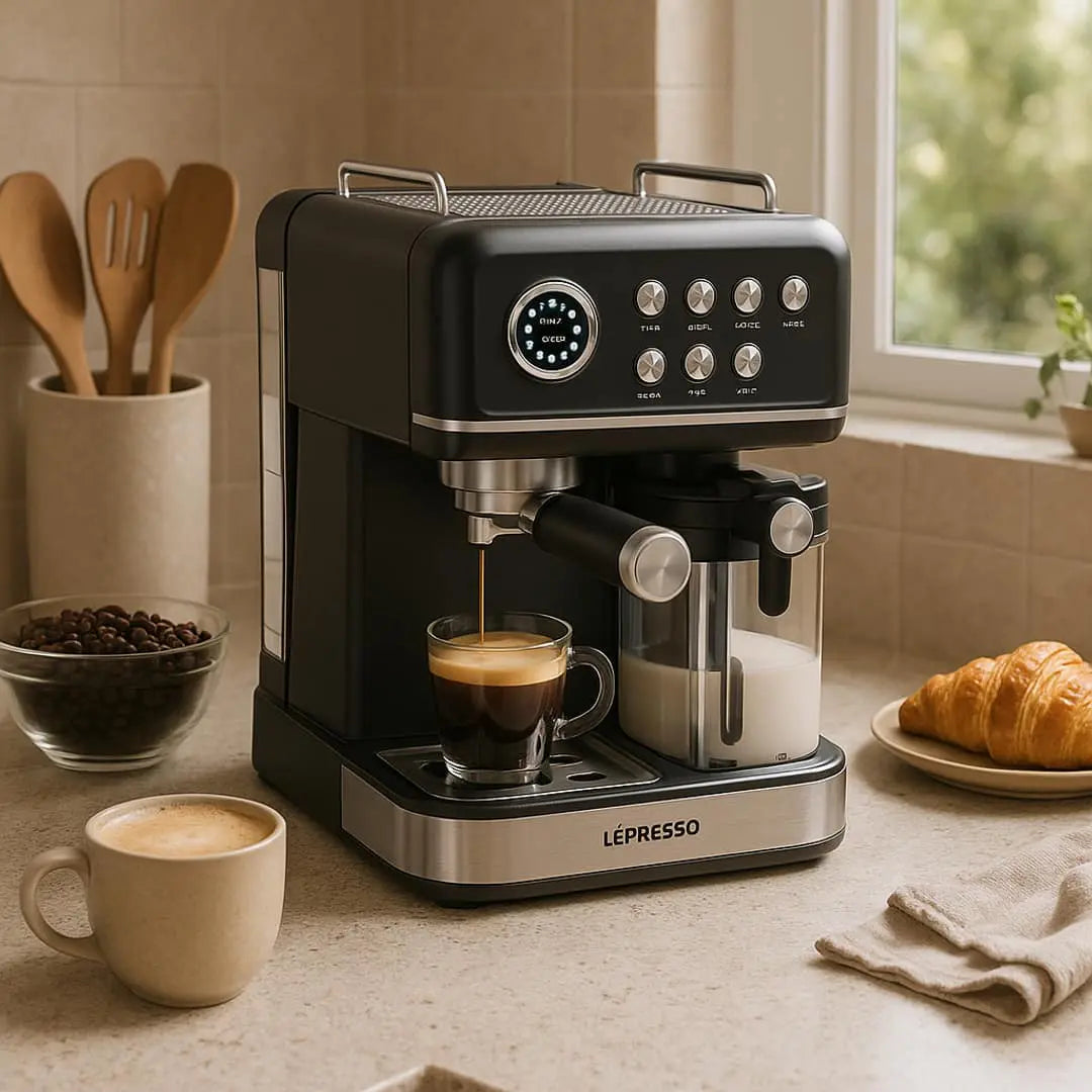 Lepresso Marzette Coffee Maker with Milk Tank - Black