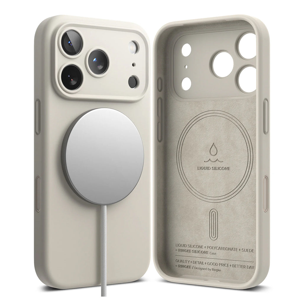 Ringke Silicone Magnetic Case - iPhone 17 Pro / iPhone 17 Pro Max - Stone