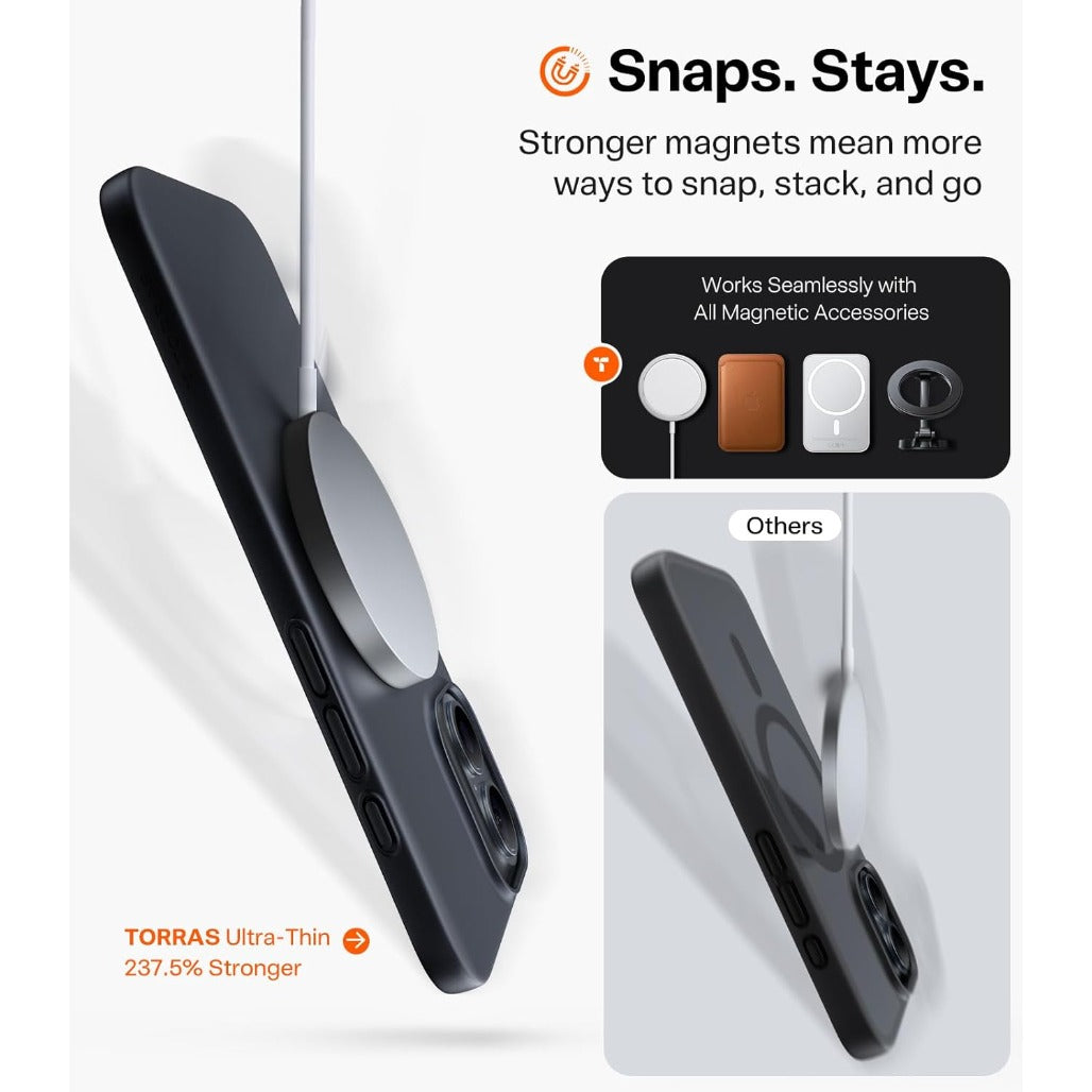 TORRAS Magnetic Slim Fit for iPhone 17 Case, Ultra-Thin Compatible with MagSafe