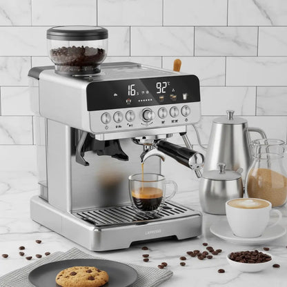 Lepresso CafféArtisan Semi-Automatic Coffee Machine with Dual Boiler System - Silver