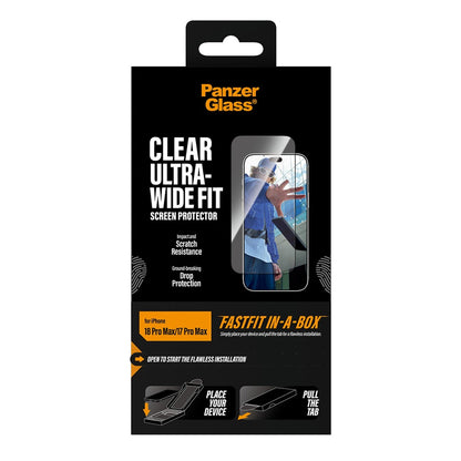 PanzerGlass Screen Protector iPhone 18 Pro/18 Pro Max w. FASTFIT IN-A-BOX