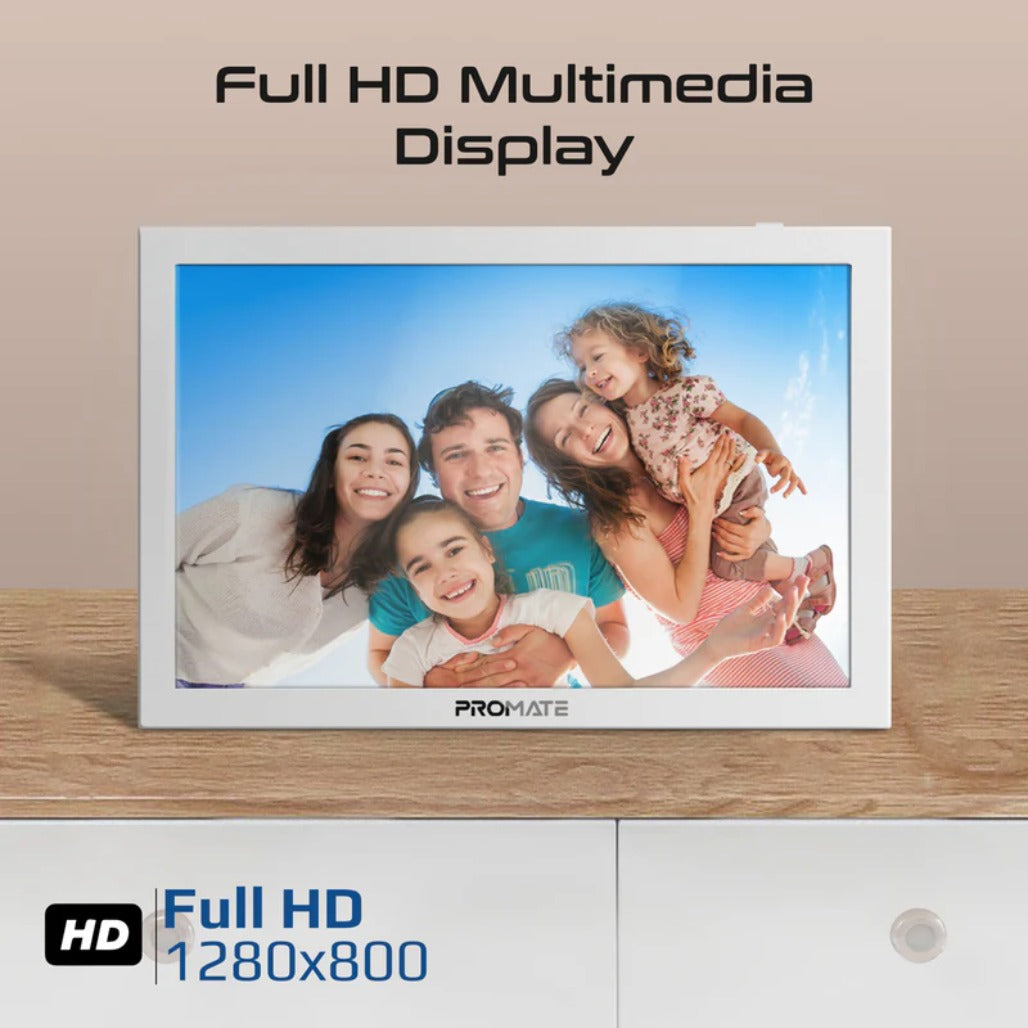 Promate Memoria-10 - 10.1" Vibrant Full HD Smart Multimedia Wi-Fi Digital Photo Frame