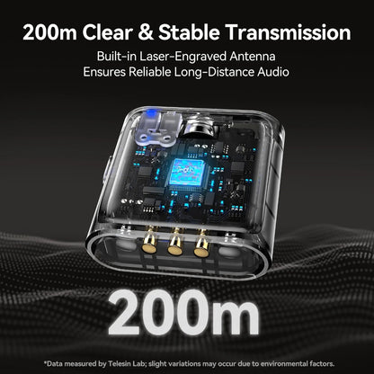 TELESIN Mobile Button Microphone - Wireless Lavalier Microphone