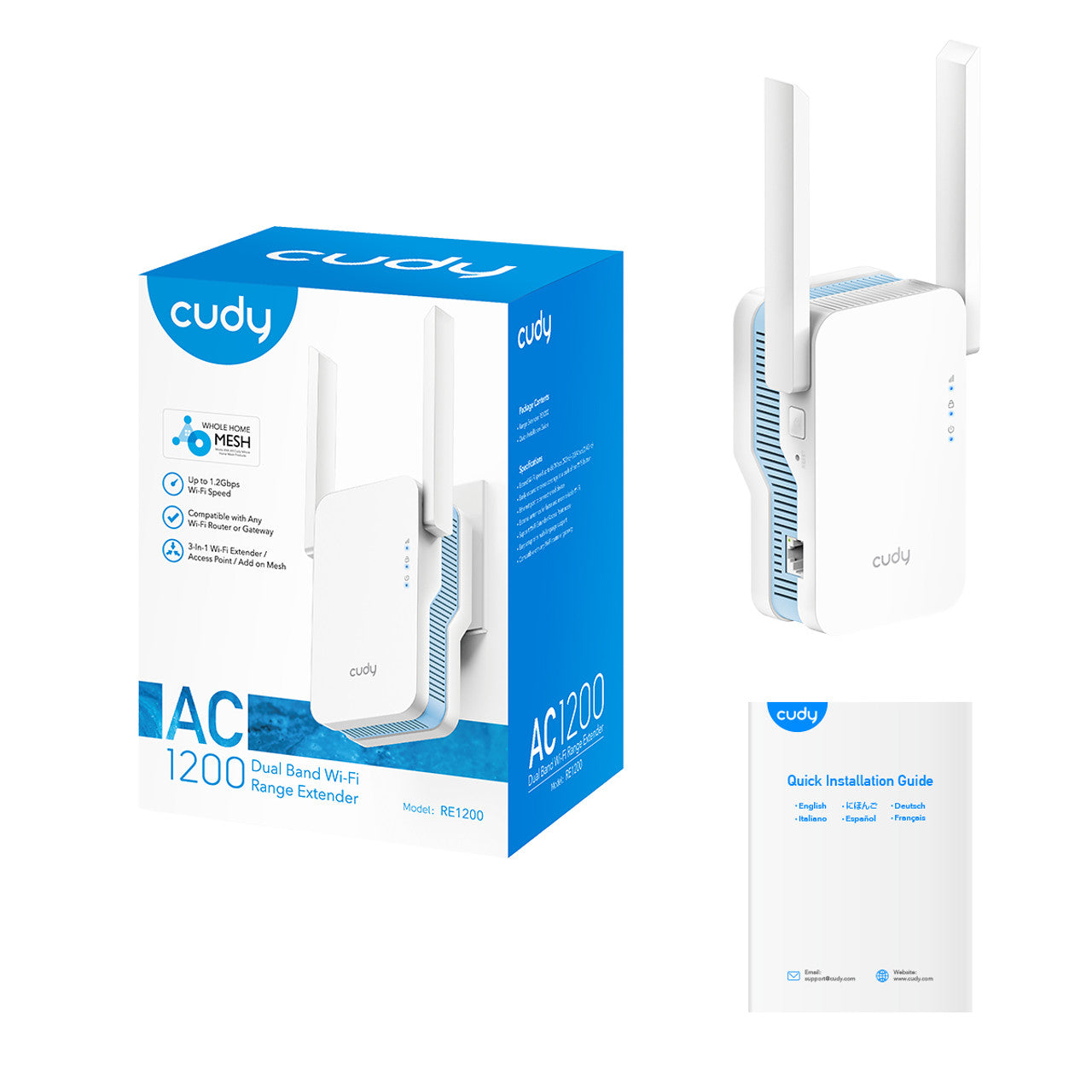 Cudy AC1200 RE1200 Dual Band Wi-Fi Range Extender