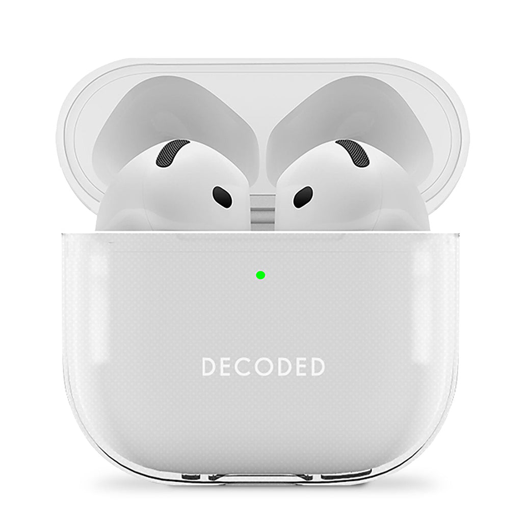 Decoded Transparent Protective Case for AirPods 4 – Shock-Absorbing Case with Wireless Charging Support