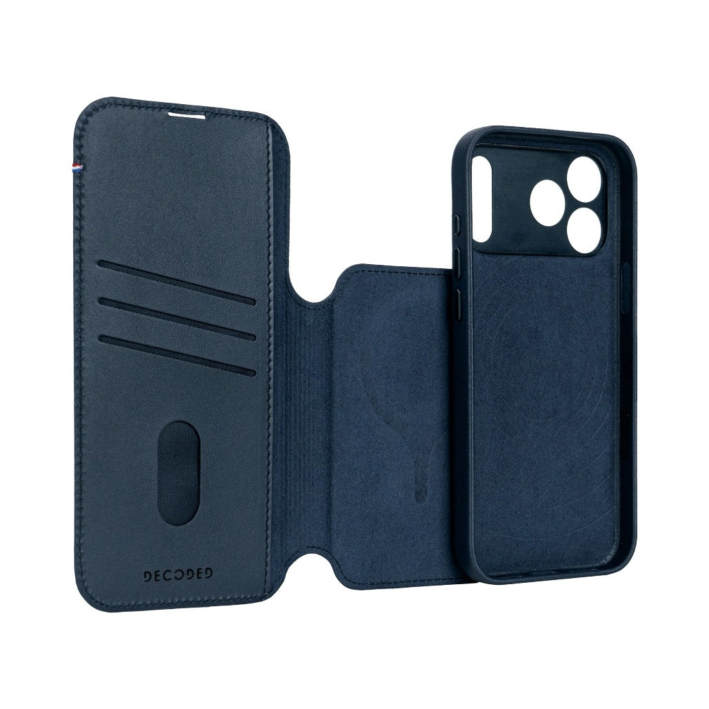 Decoded Leather Detachable Wallet Case | Navy Shadow | iPhone 17 Pro