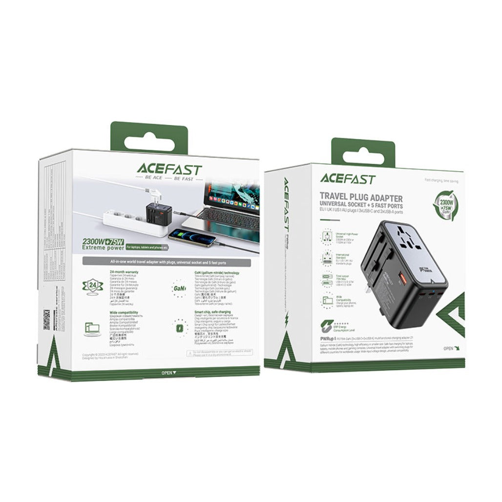 Acefast Charging Adapter Z1 2300W + PD75W GaN (3xUSB-C+2xUSB-A)