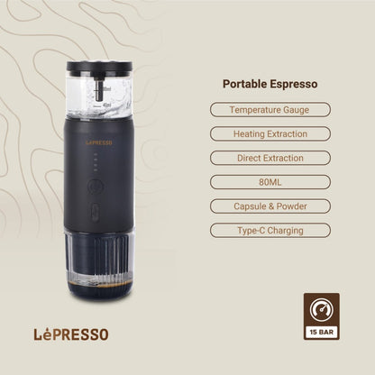 LePresso Portable Espresso Machine - LPCFFM0001-BK