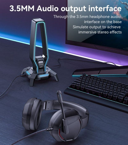 Yesido HB25 USB Hub with RGB Headphone Holder