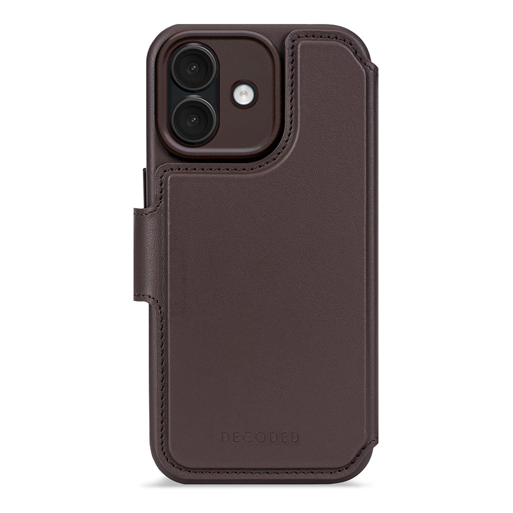 Decoded Chocolate Brown Leather Detachable Wallet Case for iPhone 17 Series with MagSafe