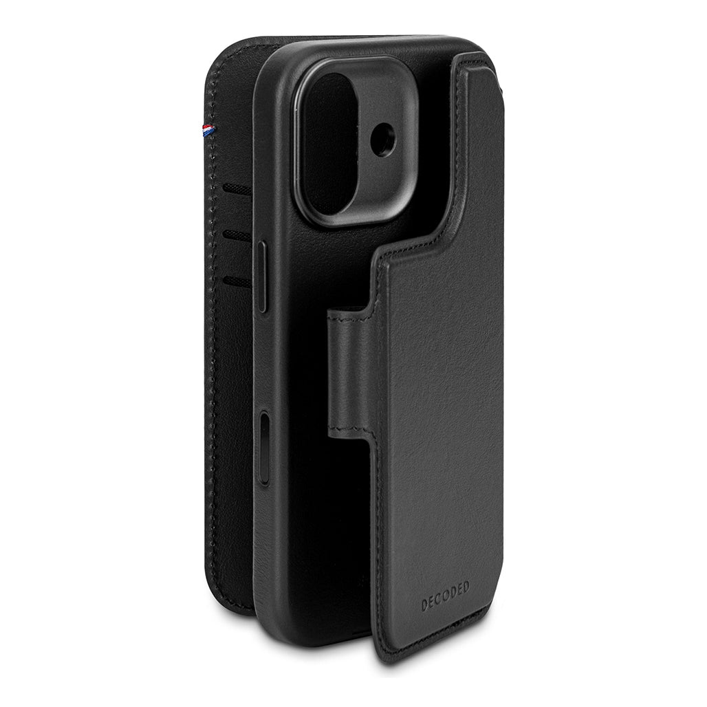 Decoded Leather Detachable Wallet Case for iPhone 17 Series with MagSafe - Black