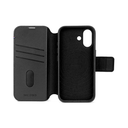Decoded Leather Detachable Wallet Case for iPhone 17 Series with MagSafe - Black
