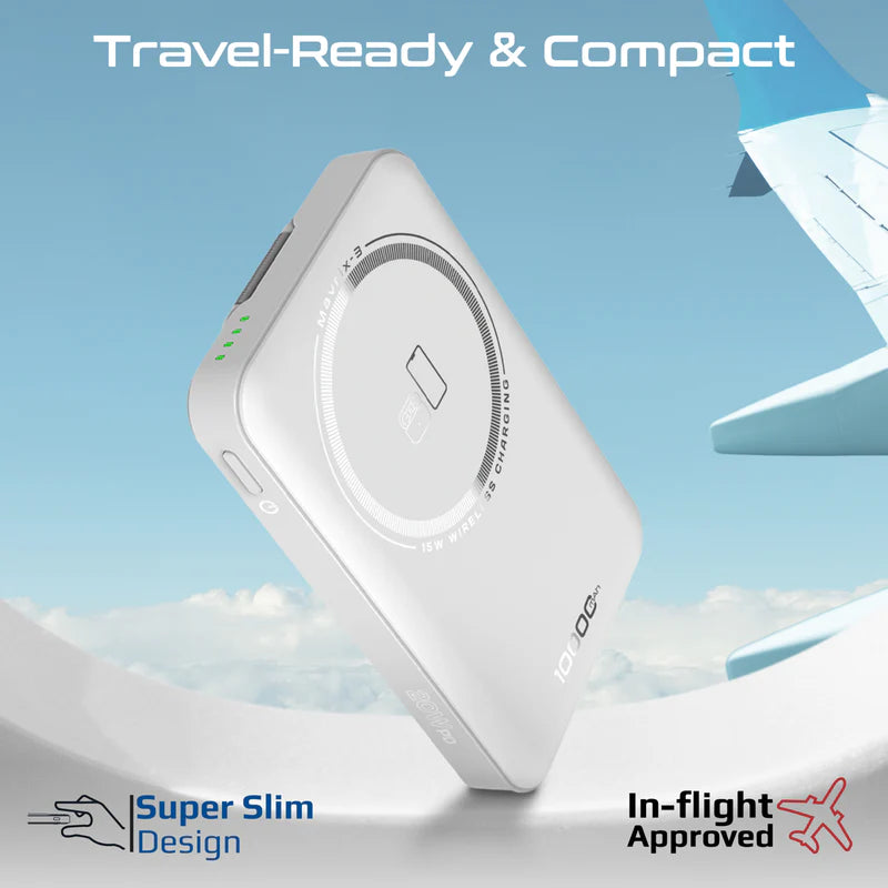 Promate Mavrix-3 Ultra-Compact 3 in 1 MagSafe Compatible Wireless Charging Power Bank