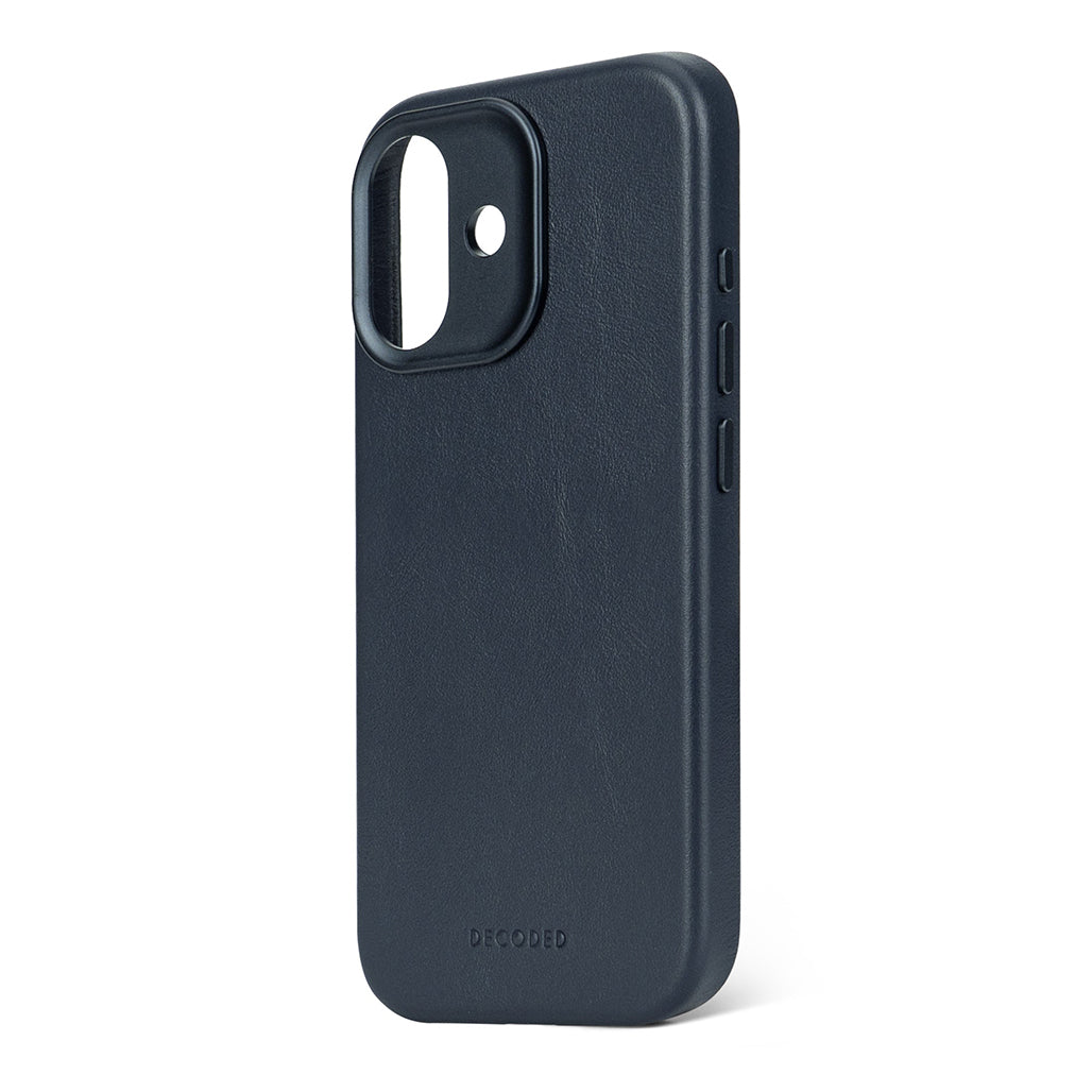 Decoded Leather Case for iPhone 17/16/15 Series - Navy