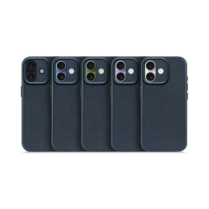 Decoded Leather Case for iPhone 17/16/15 Series - Navy