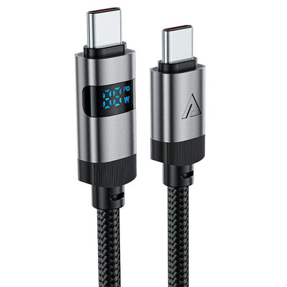 Acefast C15-03 60W Braided Charging Cable USB-C to USB-C With Digital Screen 1.2m