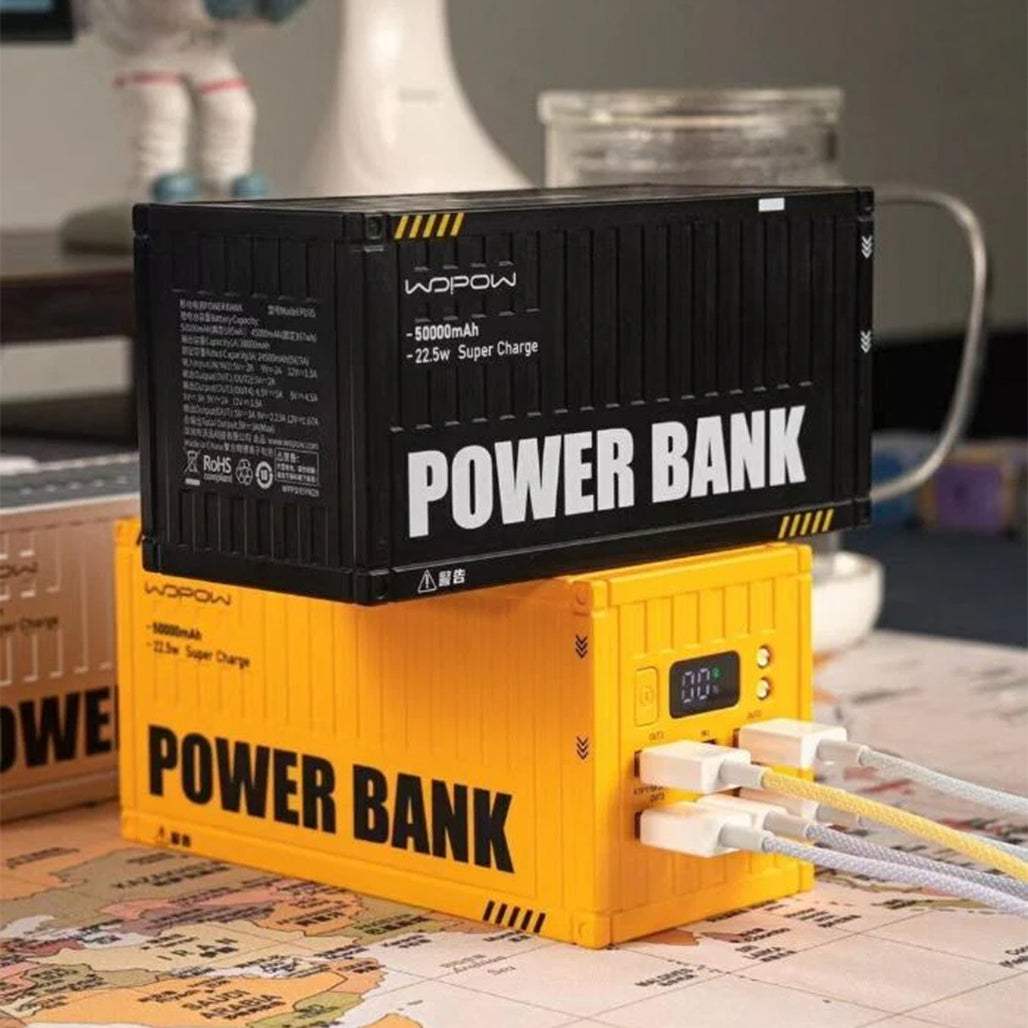 WOPOW PD35 50000mah Container Digital Screen Display PD 22.5W Fast Charging Power Bank