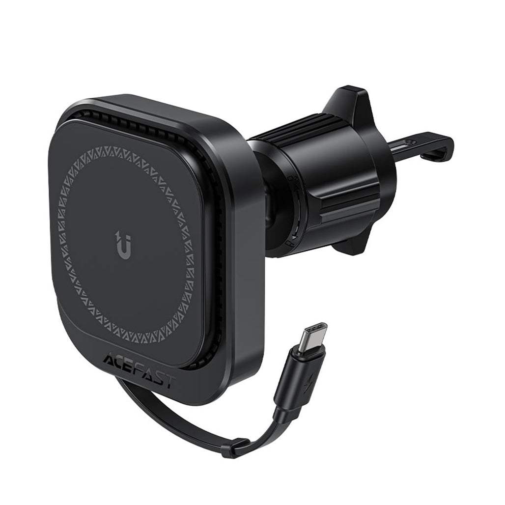 Acefast D32 Fast MagSafe Charger Car Holder With Retractable USB-C Cable