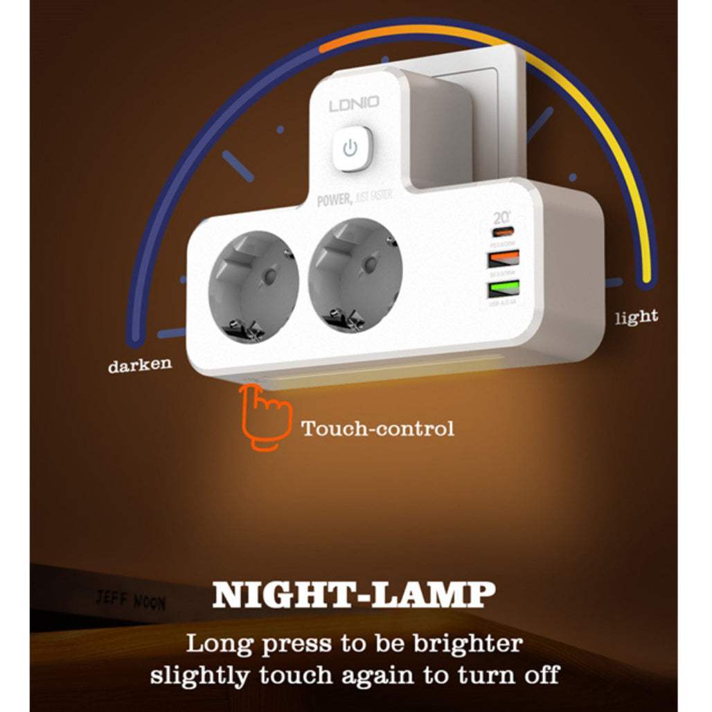 LDNIO SE2337 Portable Electrical Extension Socket with USB-C and USB-A