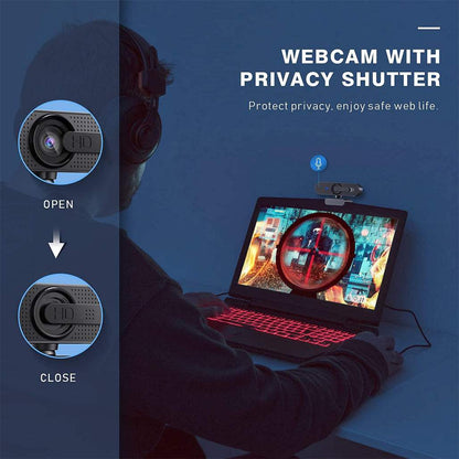 Jelly Comb Computer USB Webcam 1080P with Tripod Stand