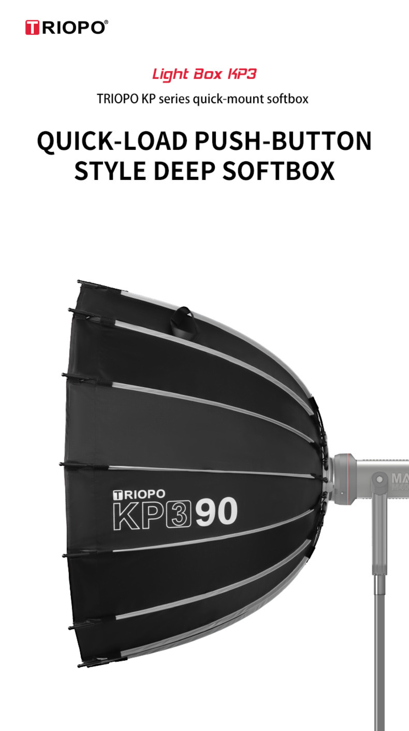 Triopo KP3 90cm Parabolic Hexadecagon Deep Softbox - 90cm