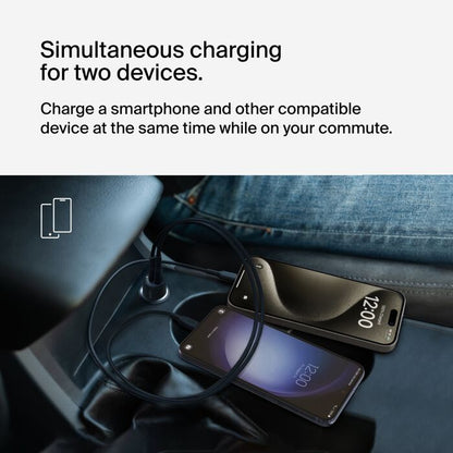 Belkin Dual Car Charger 42W - 30W USB-C Port + 12W USB-A Port
