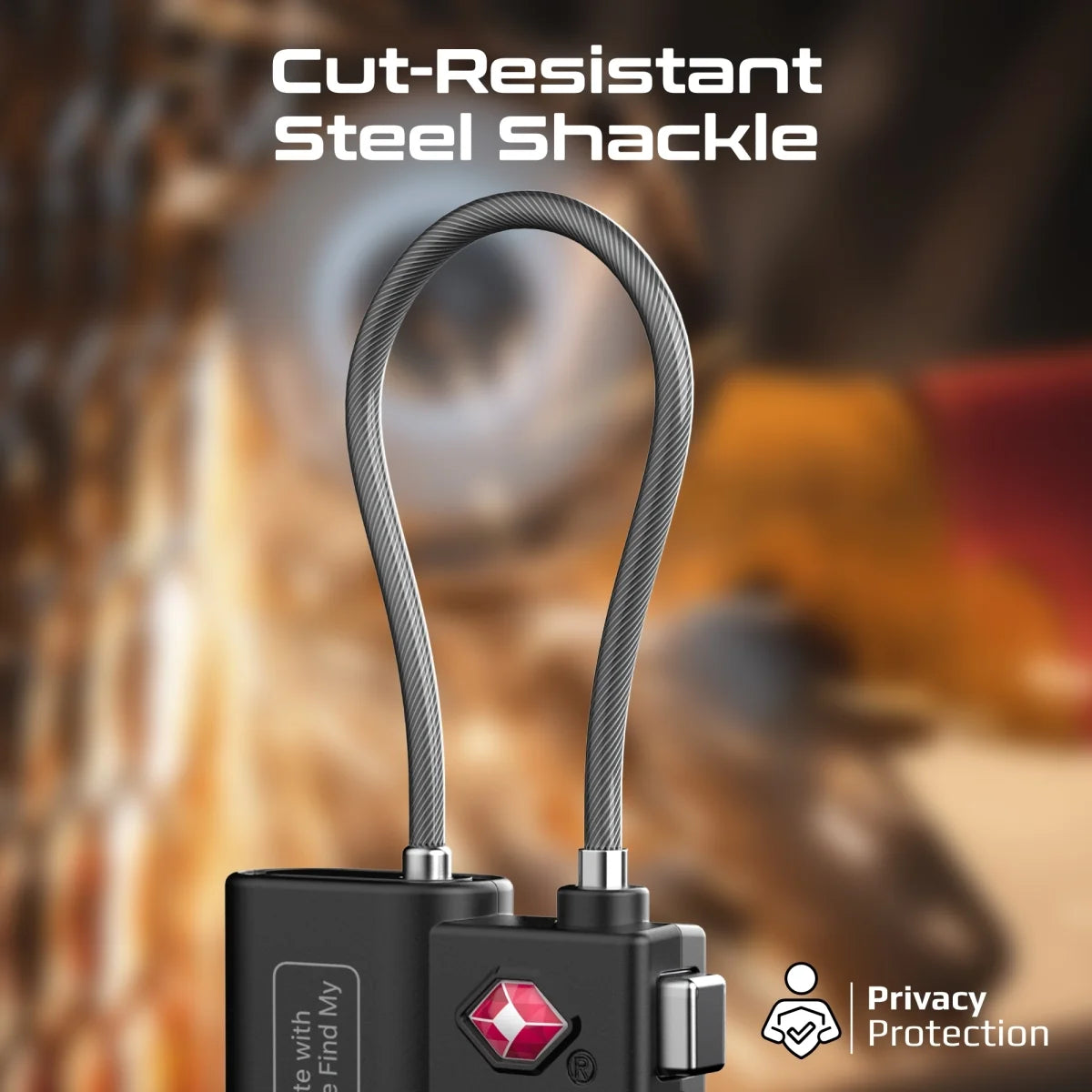 Promate TSA Luggage Lock with Smart Precision Tracking Tag, works with Find My App
