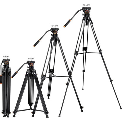K&F Video Tripod With Fluid Head - 1.8m